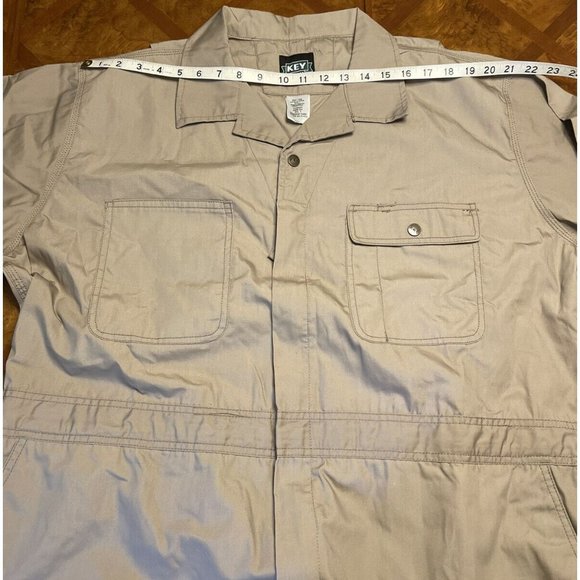 NWT KEY Unlined Poplin Short Sleeved Coverall Men’s Sz 2XLT 996.24 Beige Tan - Picture 6 of 10